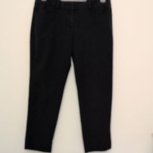 Loft Black Marisa The River Pant 4 Pockets Belt Loops Slit Ankle Size 6